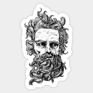 Poseidon Pen drawing Sticker